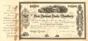 First National Bank of Woodbury - Stock Certificate